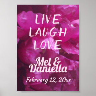 Poster Casamento de Penas Roxas com Amor ao Vivo