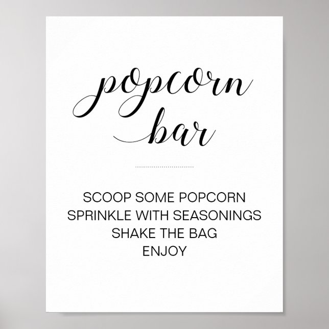 Poster Casamento de Script Branco Preto Elegante do Bar P (Frente)