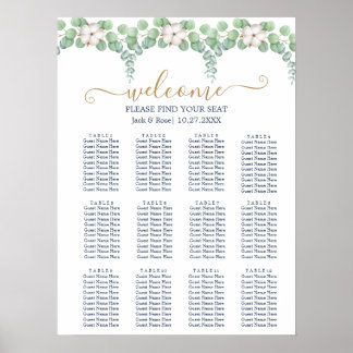 Poster Casamento de Verão de Eucalyptus Greenery Rustic.