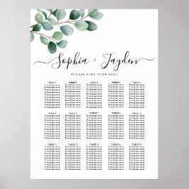 Poster Casamento de Verde com Eucalipto Moderno