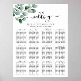 Poster Casamento de Verde com Eucalipto Moderno