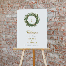 Poster Casamento de Verde Natal Clássico com Pinheiro