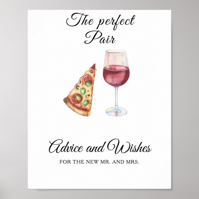 Poster Casamento do par perfeito - Desejos para os Recém- (Frente)