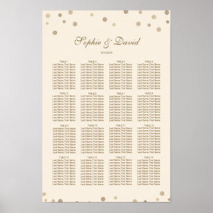 Pôster Casamento Dourado com Champanhe de Amor de Confett