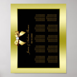 Poster Casamento Dourado Glamouroso e Arco Preto