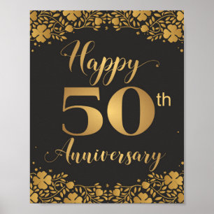 Poster Casamento dourado Jublilee do 50th aniversário