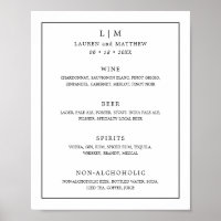 Casamento elegante de monograma branco e preto sim