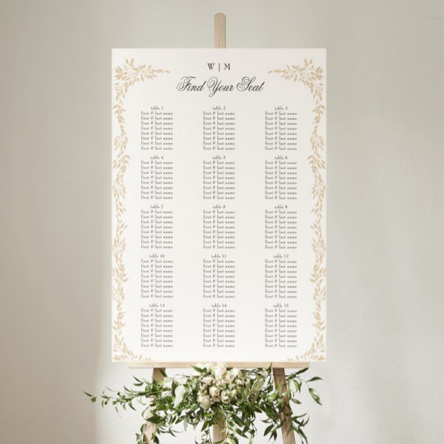 Poster Casamento Elegante do Monograma Blush Crest tradic (Criador carregado)