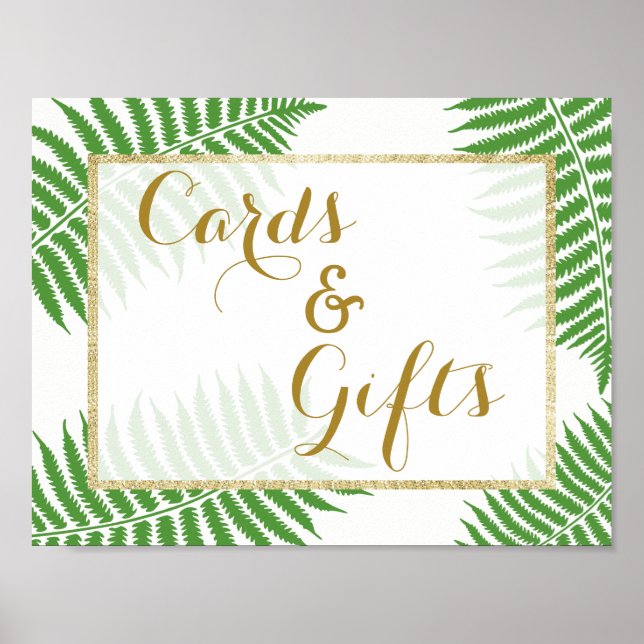 Poster Casamento Elegante e com Estilo de Samambaia (Frente)