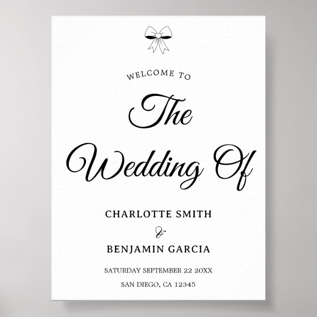 Poster Casamento Elegante em Script Burgundy Creme Marfim (Frente)