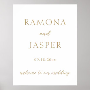 Poster Casamento Elegante Mínimo de Ramona Dourada
