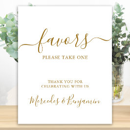 Poster Casamento Elegante Personalizado Dourado Favor Mes