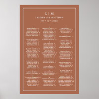 Casamento Elegante Simples Terracotta Monograma