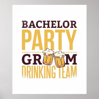 Poster Casamento Engraçado da Equipe de Bebendos do Bache