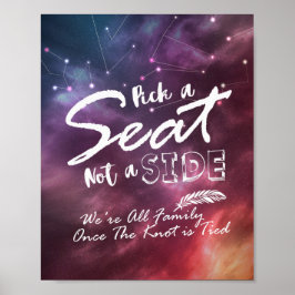 Poster Casamento Escolha Uma Cadeira Não Um Lado Estrelas