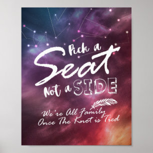 Poster Casamento Escolha Uma Cadeira Não Um Lado Estrelas