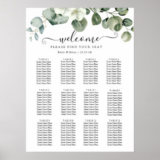 Poster Casamento Eucalyptus Rustic Greenery
