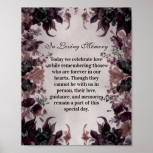 Poster Casamento Flor de Púrpura Gótica