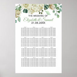 Poster Casamento Floral Aquarela Rosa Creme