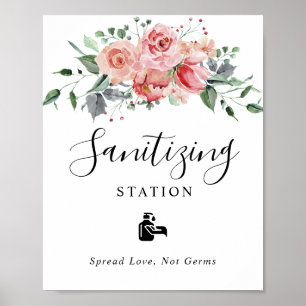 Poster Casamento Floral Cor-de-Rosa Esmagadora