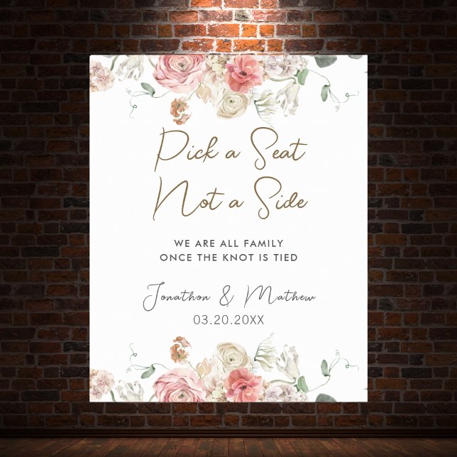 Poster Casamento Floral de Aquarela de Jardim de Verão (Summer Garden Watercolour Floral Wedding Poster
)