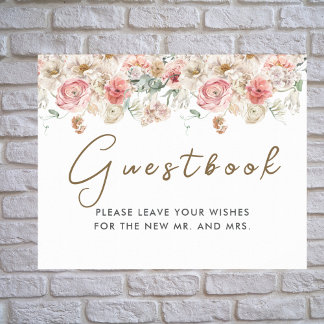 Poster Casamento Floral de Aquarela de Jardim de Verão