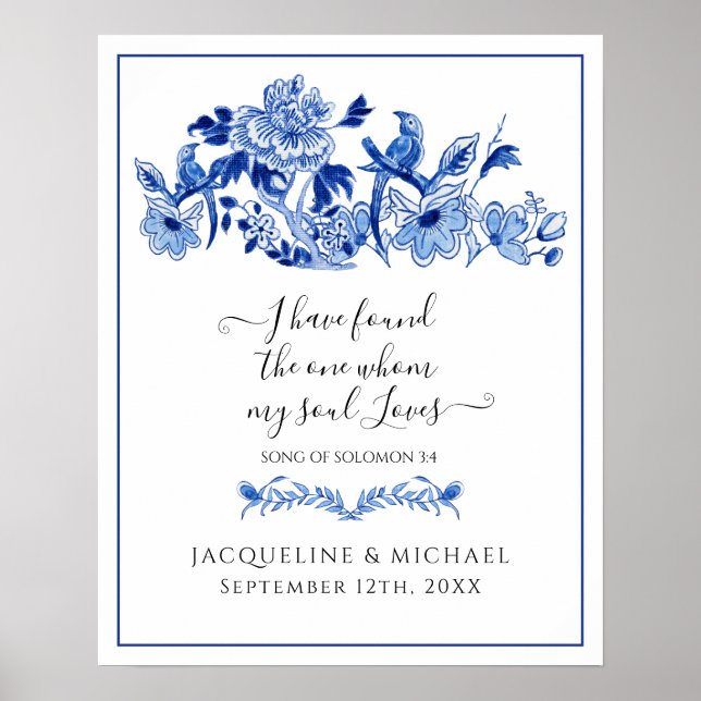 Poster Casamento Floral de Boas-Vindas China (Frente)