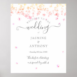 Poster Casamento Floral Peach Blossom