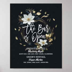 Poster Casamento Floral por Ferida O Bar é Menu Abrir Beb