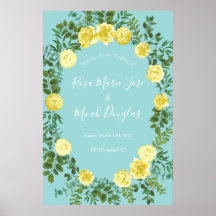 Casamento Floral Primavera de Amarelo e Aqua Vinta
