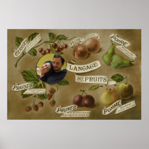 Poster Casamento Francês de Fruta Romântica Personaliz