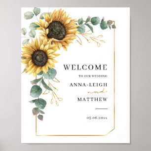 Poster Casamento Geométrico de Sunflower Eucalyptus