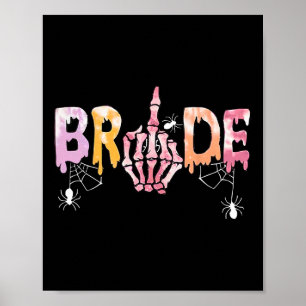 Poster Casamento Gótico Noiva Esqueleto Halloween Assusta