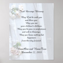 Casamento irlandês Bênção 11" x 14" Vintage Lace