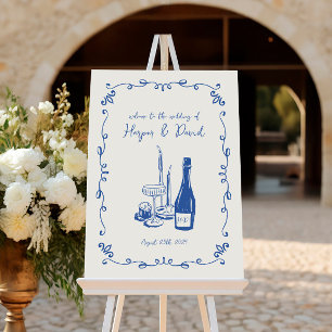 Poster Casamento Jante Ilustrado com Letra Mão Escrita