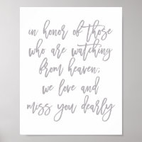 Casamento Letra à Mão Chic Ausentes Queridos