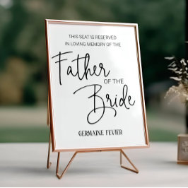 Poster Casamento Memorial de Assento Reservado para o Pai