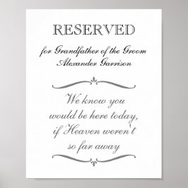 Poster Casamento Memorial do Avô do Noivo Reservado