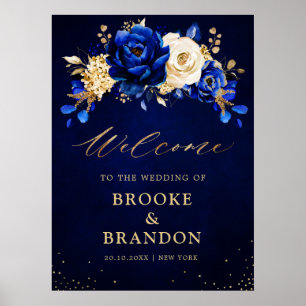 Poster Casamento Metálico Dourado Amarelo Real Po Bem-vi