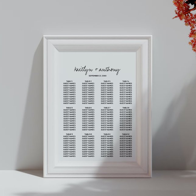 Poster Casamento Minimalista de Script Preto e Branco Mod (Criador carregado)