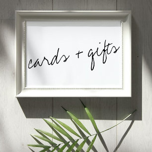 Poster Casamento Minimalista de Script Preto e Branco Mod