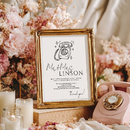 Poster Casamento mínimo de livros de convidados de áudio