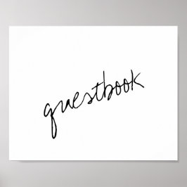 Poster Casamento Mínimo de Script Preto e Branco Moderno