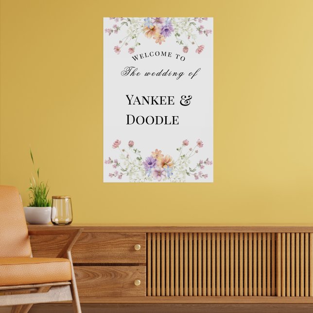 Poster Casamento moderno de primavera com flores silvestr (Sala de Estar 2)