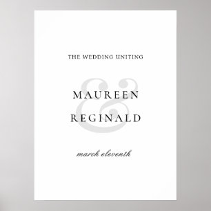 Poster Casamento Moderno Elegante Ampersand Minimal