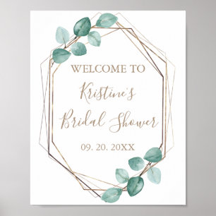 Poster Casamento Moderno em Aquarela de Eucalipto com Let