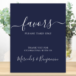 Poster Casamento Moderno Favorece Azul Marinho Personaliz