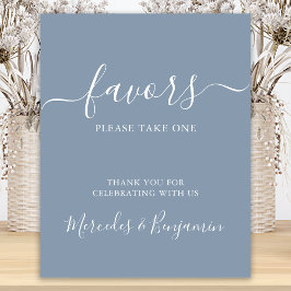 Poster Casamento Moderno Favorece Azul Posto Personalizad