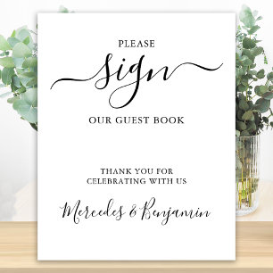 Poster Casamento Moderno Personalizado Por Favor Assinar