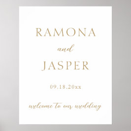 Poster Casamento Moderno Simples e Dourado